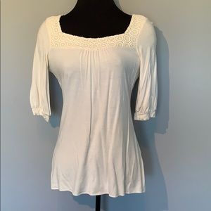 Banana Republic Cream Collared Blouse, Small, GUC